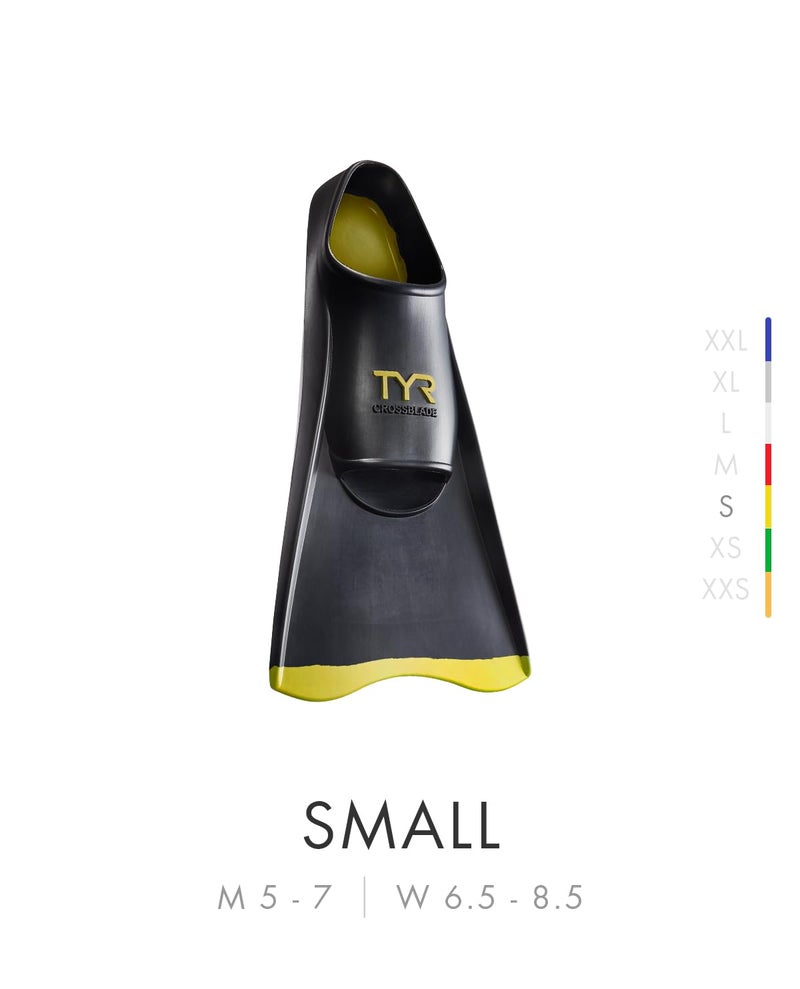 TYR Crossblade Fins 2.0, Black/Yellow, S - Image 2
